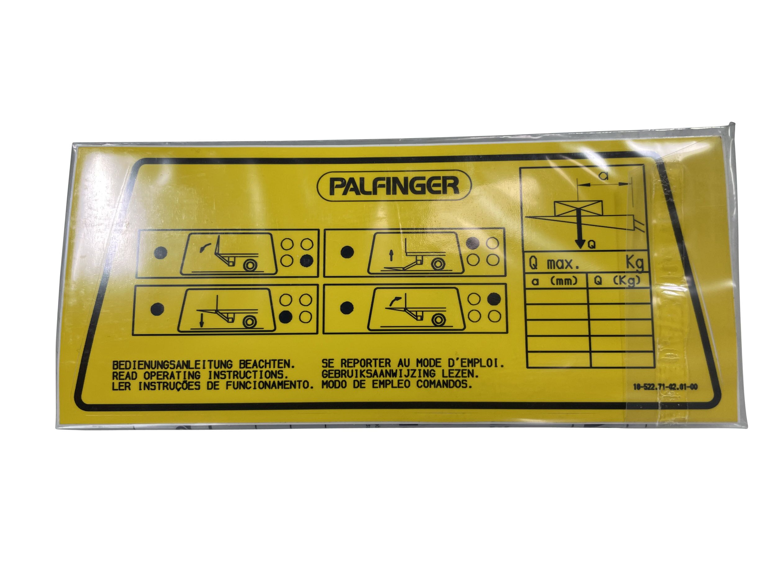 Bedienschild Slimpanel Mbb Palfinger 2053240 Mbb E00111